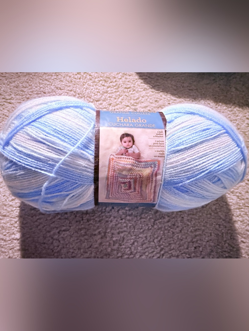 Lion Brand Ice Cream Big Scoop Yarn Color Blueberry Baby Blanket Yarn 10 oz